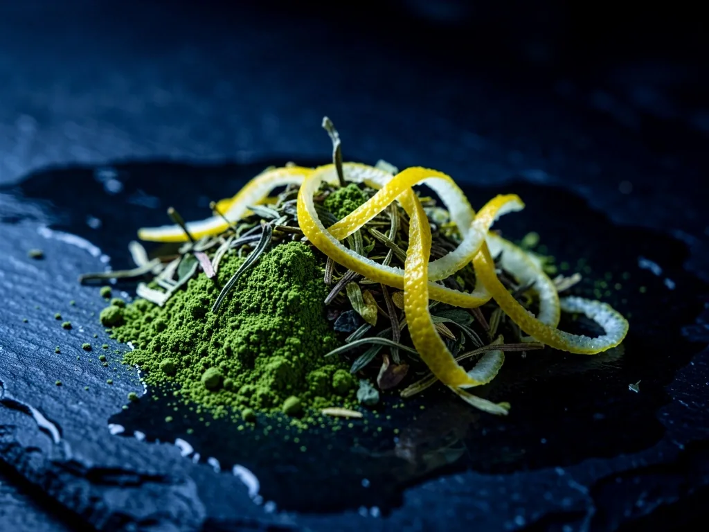 Miscela botanica di tè Good body su superficie in pietra