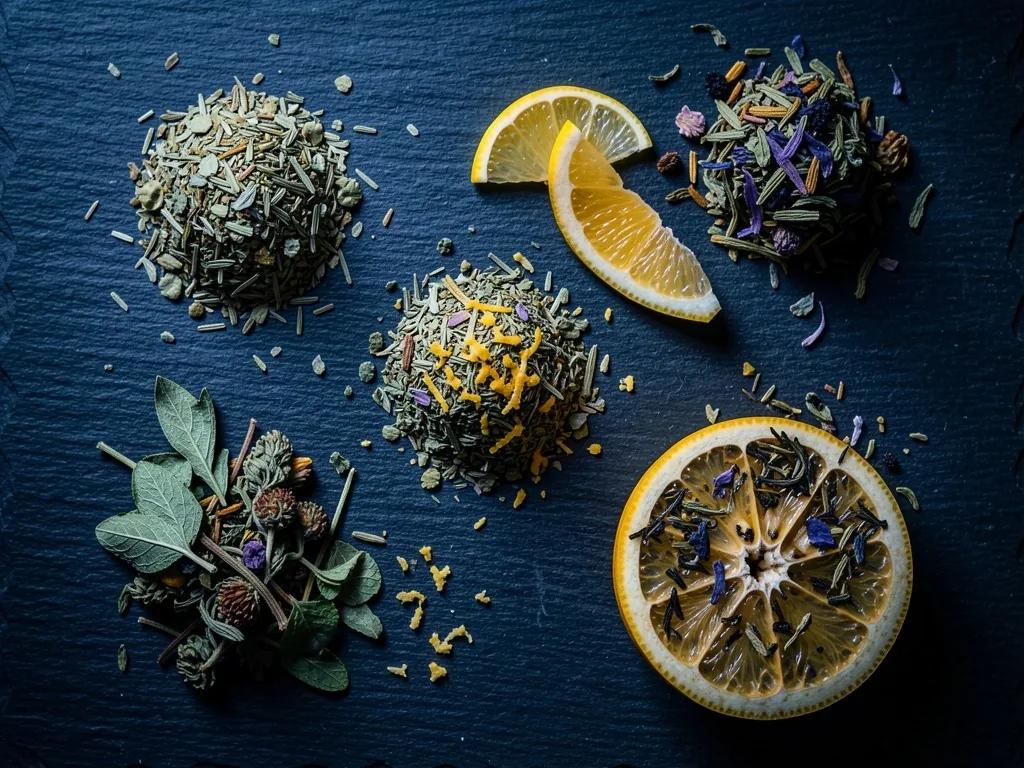 Miscele botaniche e scorze di limone per tè keto
